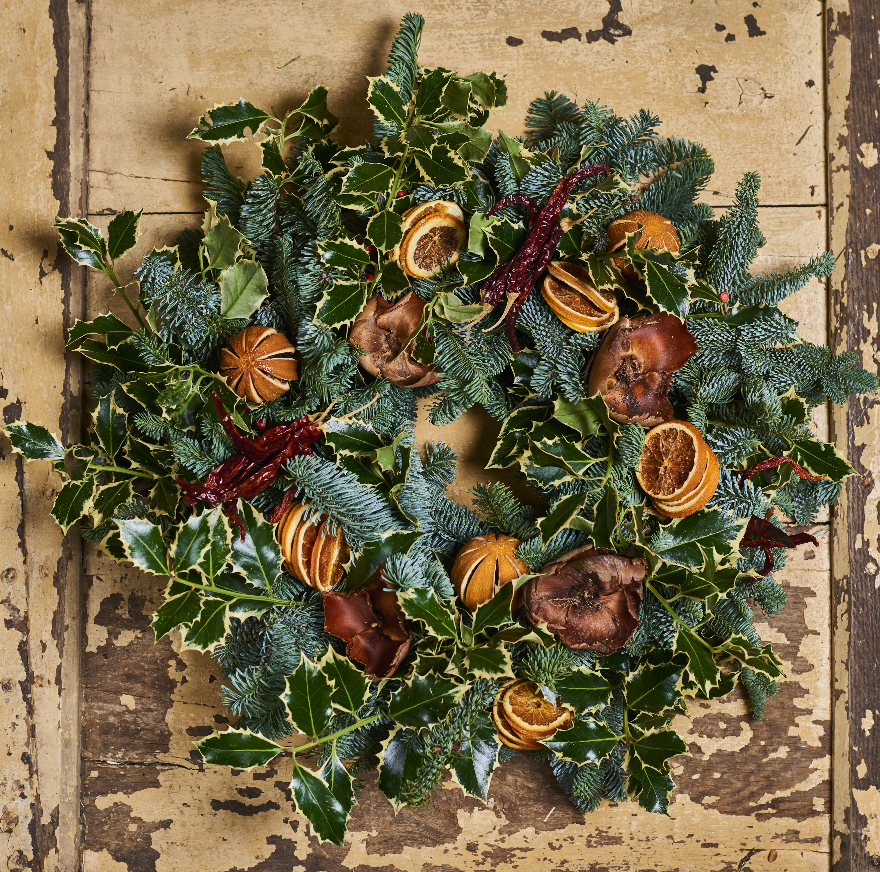 Pine & Holly Christmas Wreath