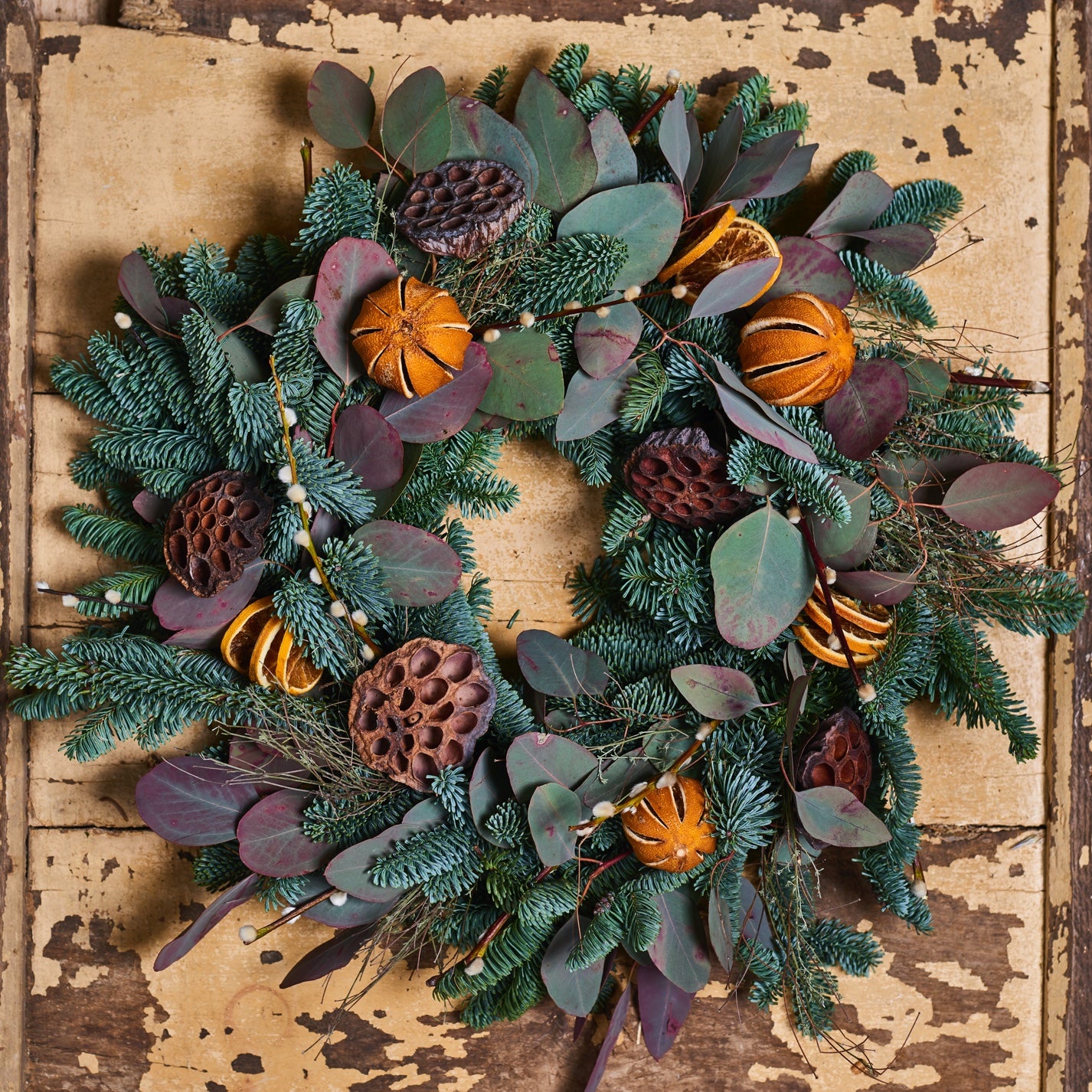 Pine and Orange Christmas Wreath Kit
